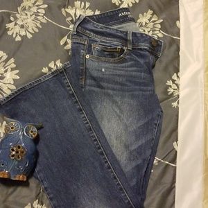 American Eagle 8 short kick boot stretch jeans